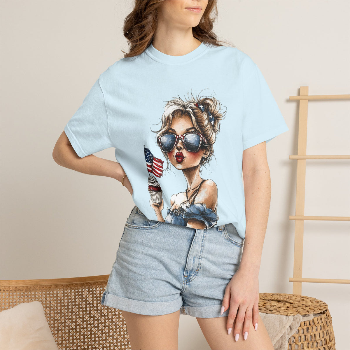Patriotic Girl T-Shirt 4th of July Summer Tee
