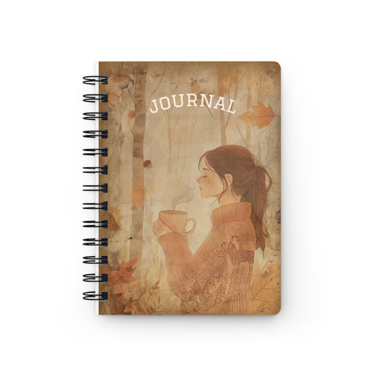 Autumn Sip Spiral Journal — Cozy Fall Writing Notebook