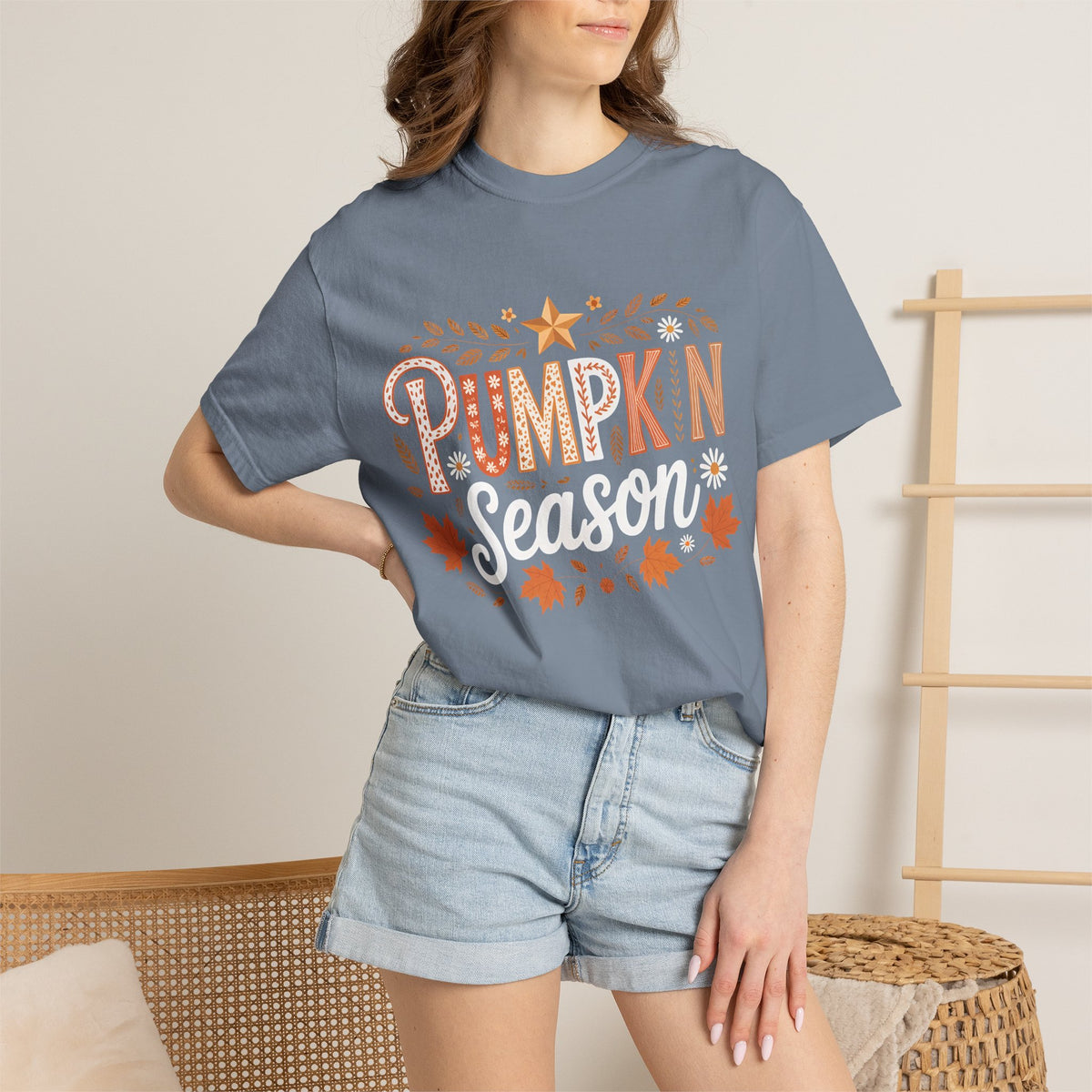 Pumpkin Season T-Shirt — Fall Leaves & Cozy Autumn Graphic Tee