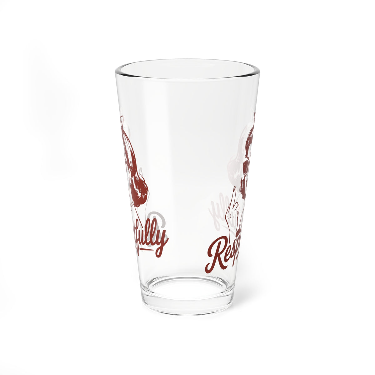 Funny Vintage "Respectfully" Mixing Glass (16oz.)