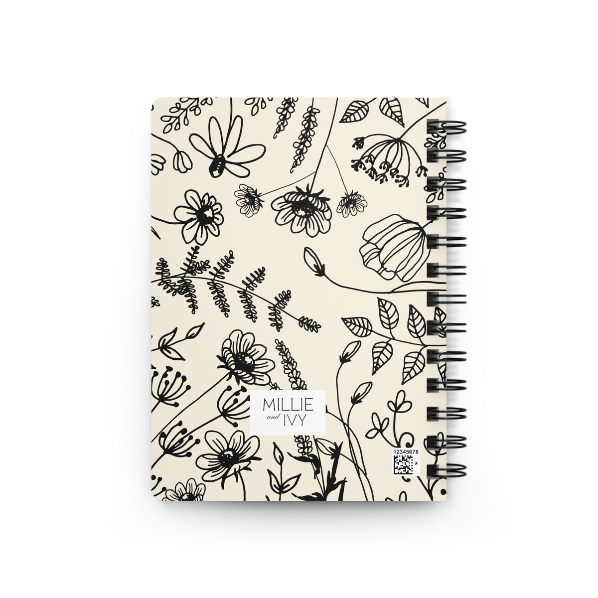 Cream Botanical Floral Notes Spiral Journal Gift