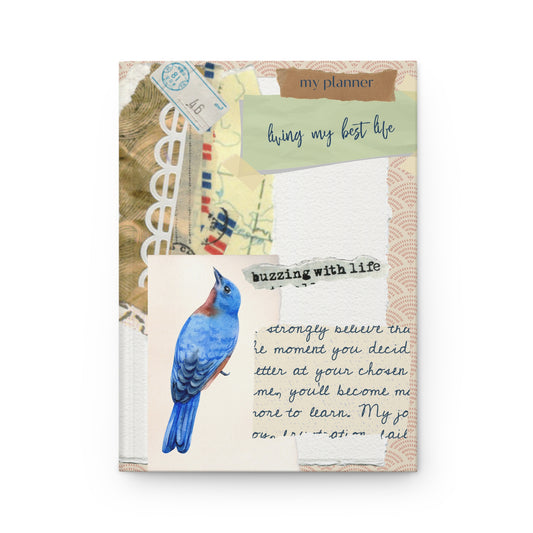 Bluebird Collage Hardcover Journal Gift