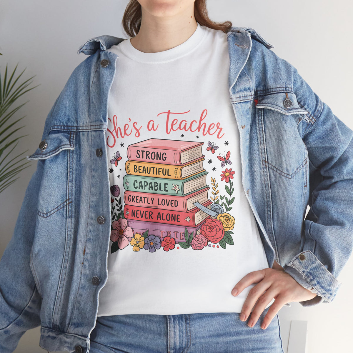 "She's a Teacher" Unisex Heavy Cotton Tee