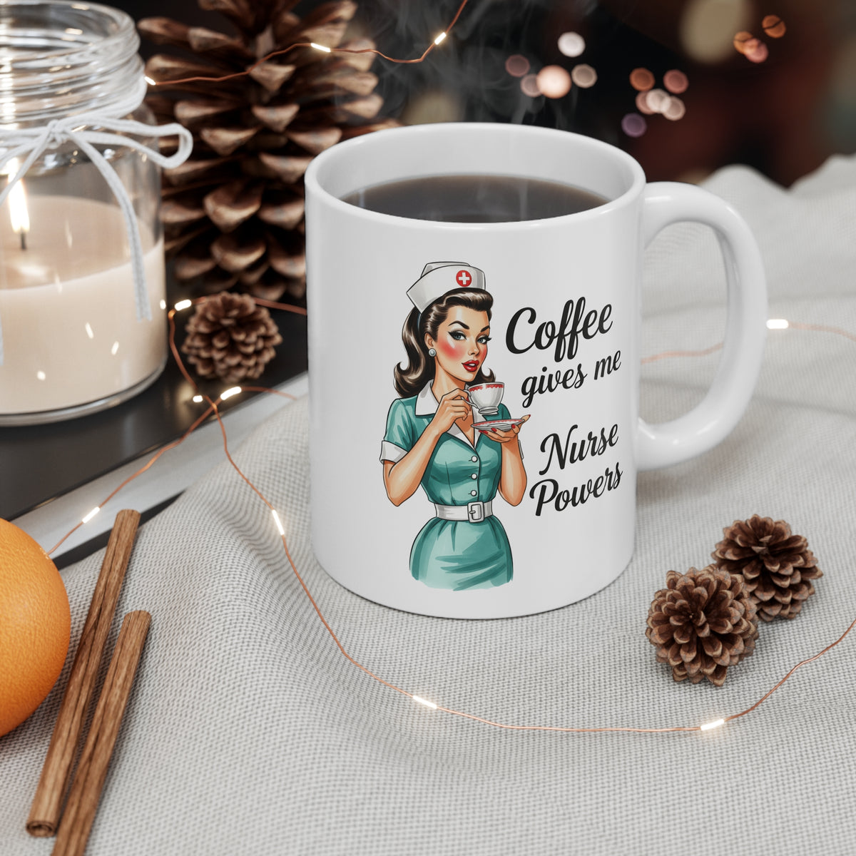 Vintage “Coffee Gives Me Nurse Powers” Mug