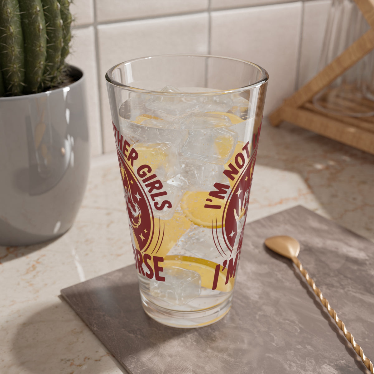 Funny Vintage "I'm Not Like Other Girls" Mixing Glass (16oz.)