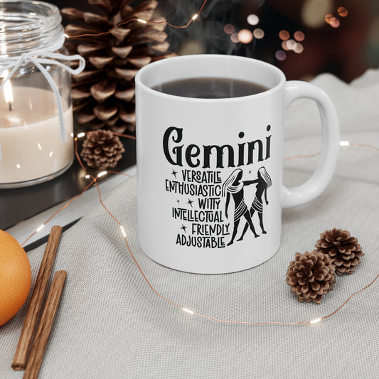 Gemini Zodiac Mug Black White Collector Gift