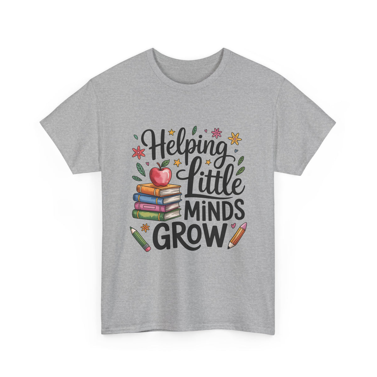 "Helping Little Minds Grow" Teacher Unisex Heavy Cotton Tee
