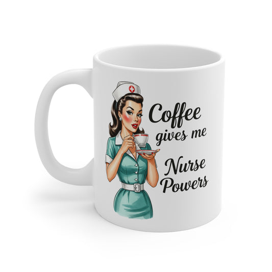 Vintage “Coffee Gives Me Nurse Powers” Mug