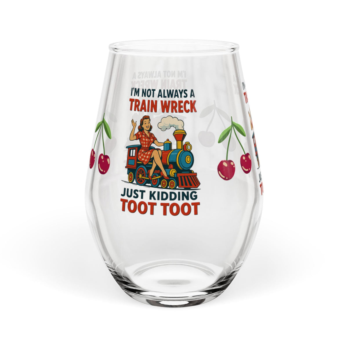 Humorous Retro Novelty Wine Tumbler Stemless Wine Glass