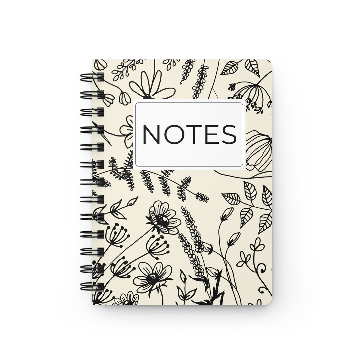 Cream Botanical Floral Notes Spiral Journal Gift
