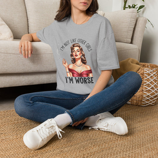 Retro Pinup Tee — "I'm Not Like Other Girls, I'm Worse" Graphic T-Shirt