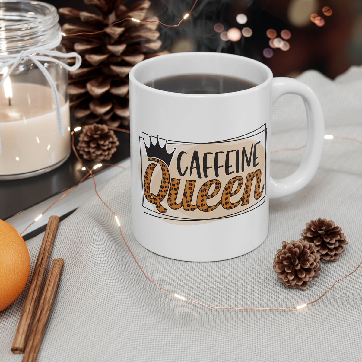 Caffeine Queen Leopard Print Mug