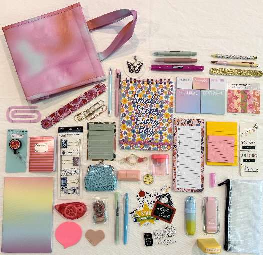 Pastel Tie-Dye Teacher Bundle Box: Insulated Lunch Bag, Journal, School Supplies